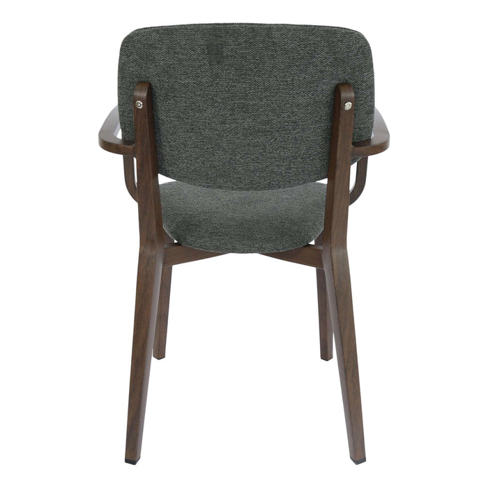 Durafurn Atlanta Armchair - large Backrest - Wenge Frame/Dark Grey Fabric Seat & Backrest