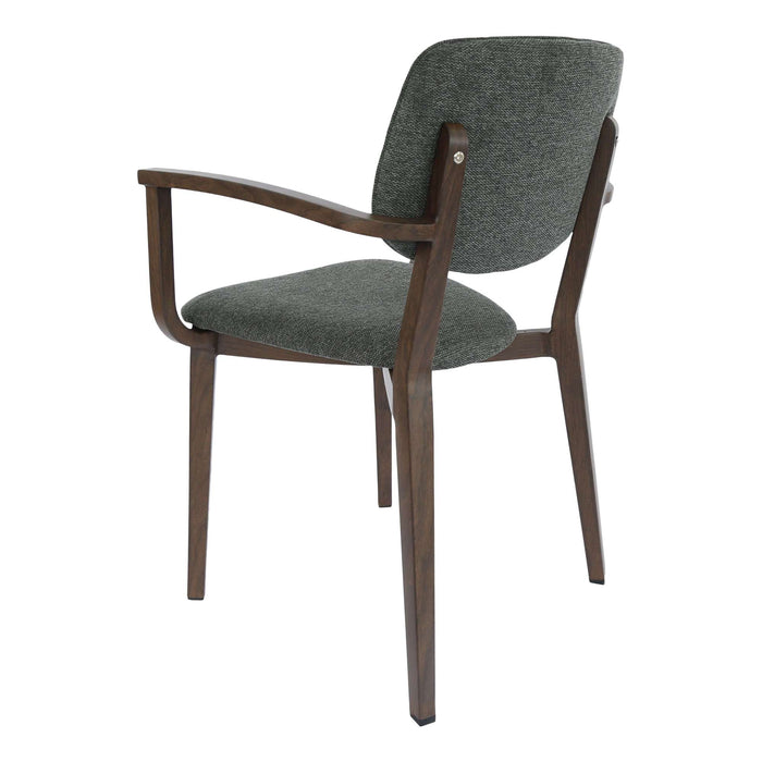 Durafurn Atlanta Armchair - large Backrest - Wenge Frame/Dark Grey Fabric Seat & Backrest