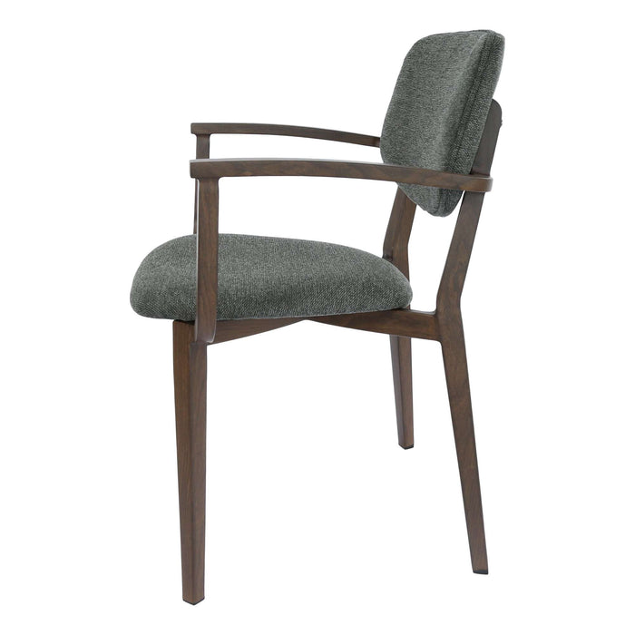 Durafurn Atlanta Armchair - large Backrest - Wenge Frame/Dark Grey Fabric Seat & Backrest
