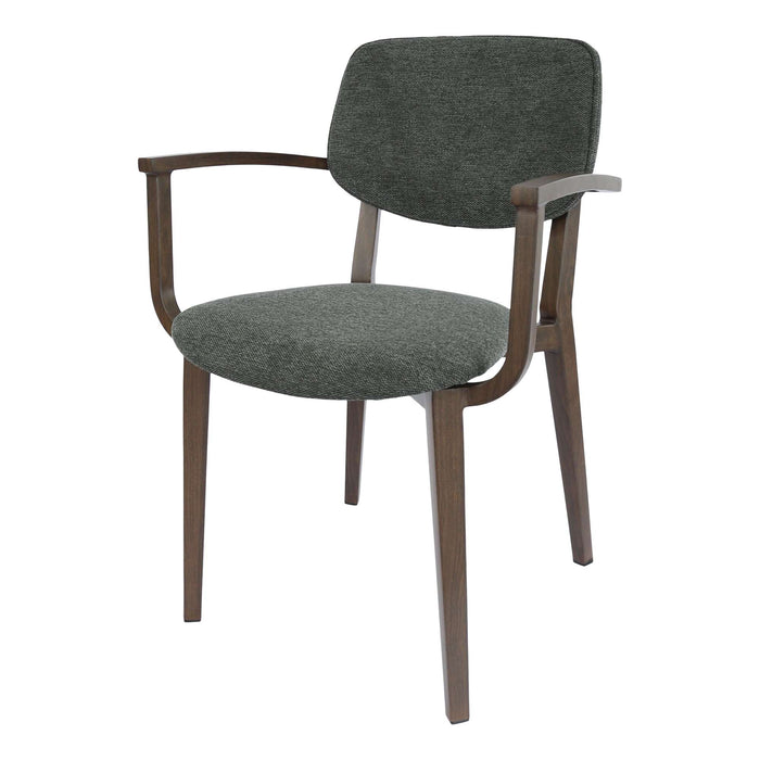 Durafurn Atlanta Armchair - large Backrest - Wenge Frame/Dark Grey Fabric Seat & Backrest