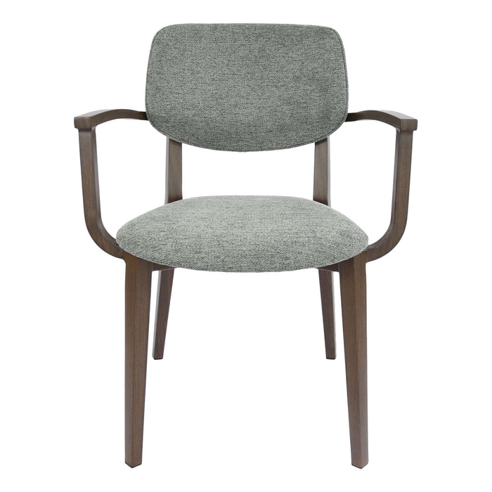 Durafurn Atlanta Armchair - large Backrest - Wenge Frame/ Grey Fabric Seat & Backrest