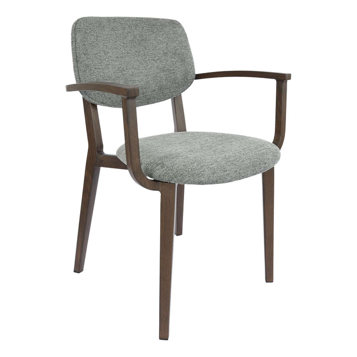Durafurn Atlanta Armchair - large Backrest - Wenge Frame/ Grey Fabric Seat & Backrest