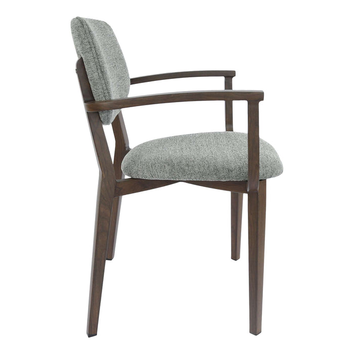 Durafurn Atlanta Armchair - large Backrest - Wenge Frame/ Grey Fabric Seat & Backrest