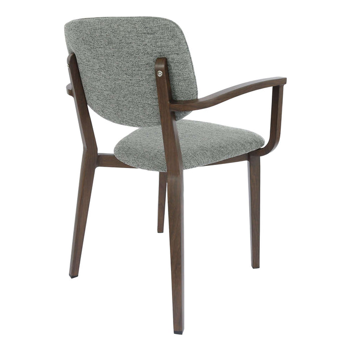 Durafurn Atlanta Armchair - large Backrest - Wenge Frame/ Grey Fabric Seat & Backrest