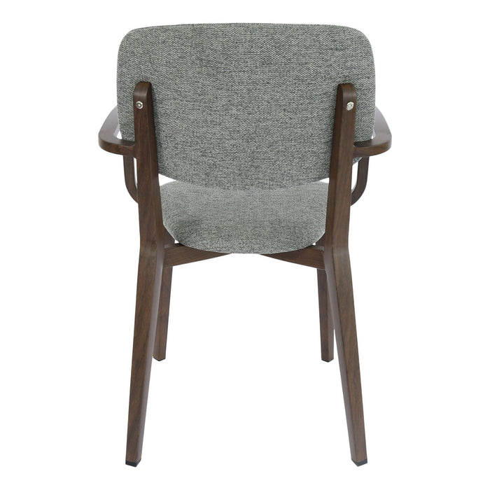 Durafurn Atlanta Armchair - large Backrest - Wenge Frame/ Grey Fabric Seat & Backrest