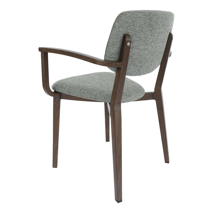 Durafurn Atlanta Armchair - large Backrest - Wenge Frame/ Grey Fabric Seat & Backrest