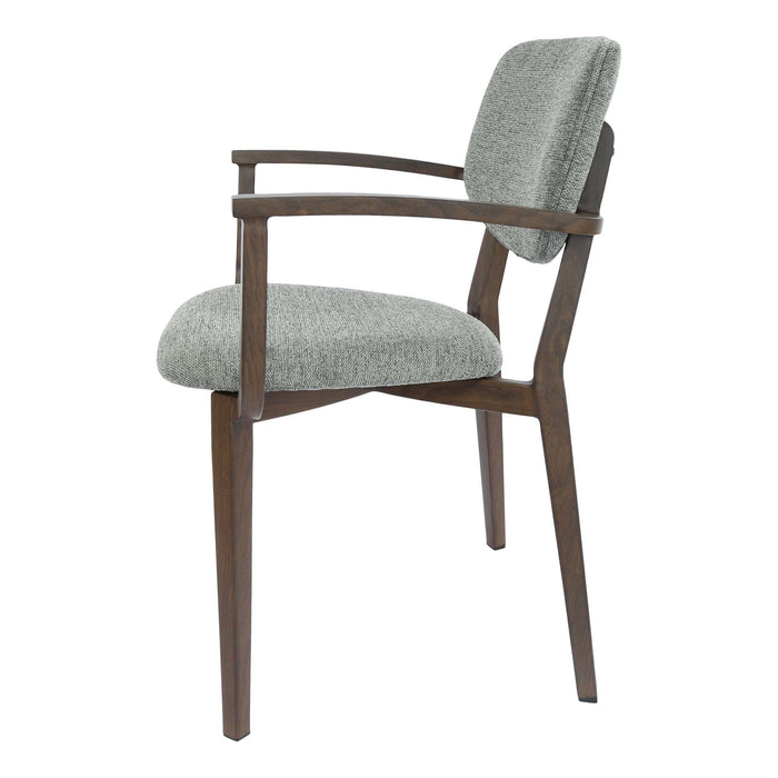 Durafurn Atlanta Armchair - large Backrest - Wenge Frame/ Grey Fabric Seat & Backrest