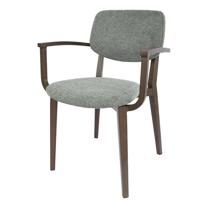 Durafurn Atlanta Armchair - large Backrest - Wenge Frame/ Grey Fabric Seat & Backrest