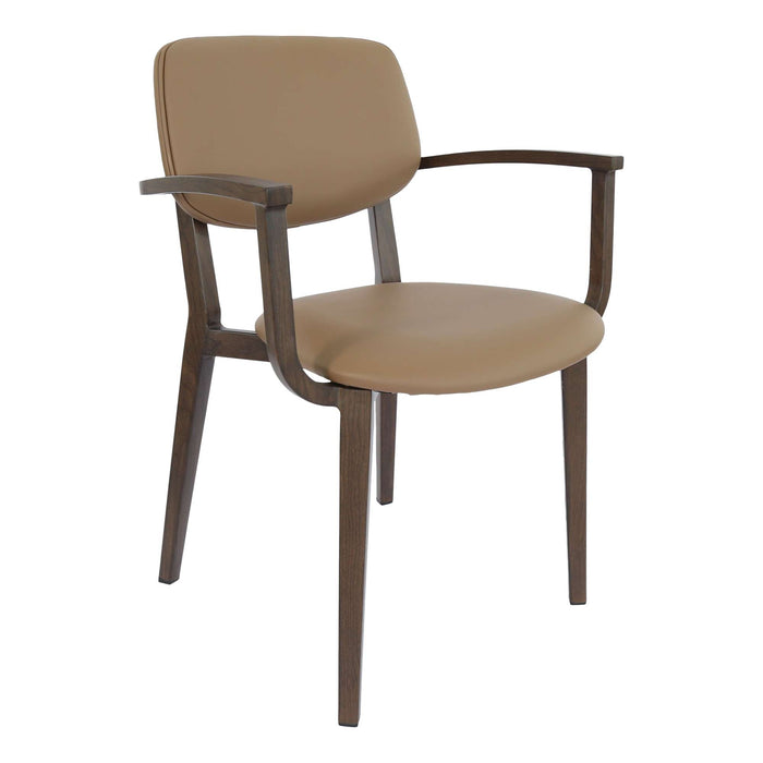 Durafurn Atlanta Armchair - large Backrest - Wenge Frame/Taupe Vinyl Seat & Backrest