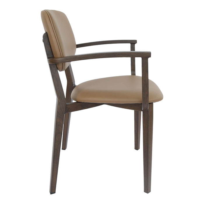 Durafurn Atlanta Armchair - large Backrest - Wenge Frame/Taupe Vinyl Seat & Backrest