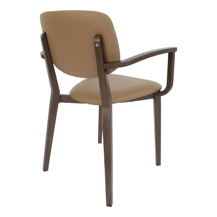 Durafurn Atlanta Armchair - large Backrest - Wenge Frame/Taupe Vinyl Seat & Backrest