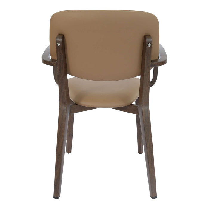 Durafurn Atlanta Armchair - large Backrest - Wenge Frame/Taupe Vinyl Seat & Backrest