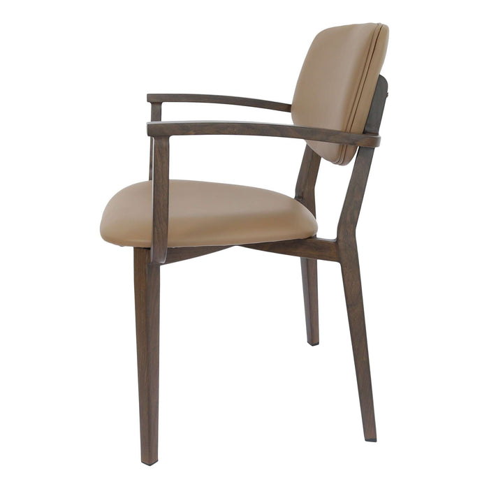 Durafurn Atlanta Armchair - large Backrest - Wenge Frame/Taupe Vinyl Seat & Backrest