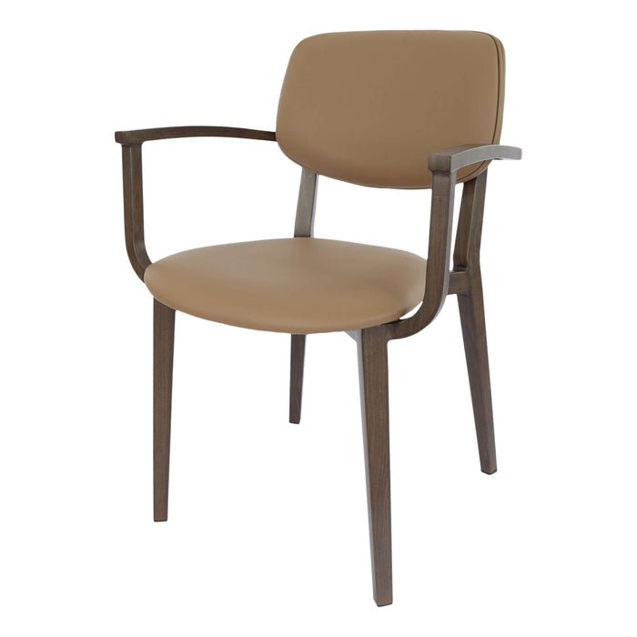 Durafurn Atlanta Armchair - large Backrest - Wenge Frame/Taupe Vinyl Seat & Backrest
