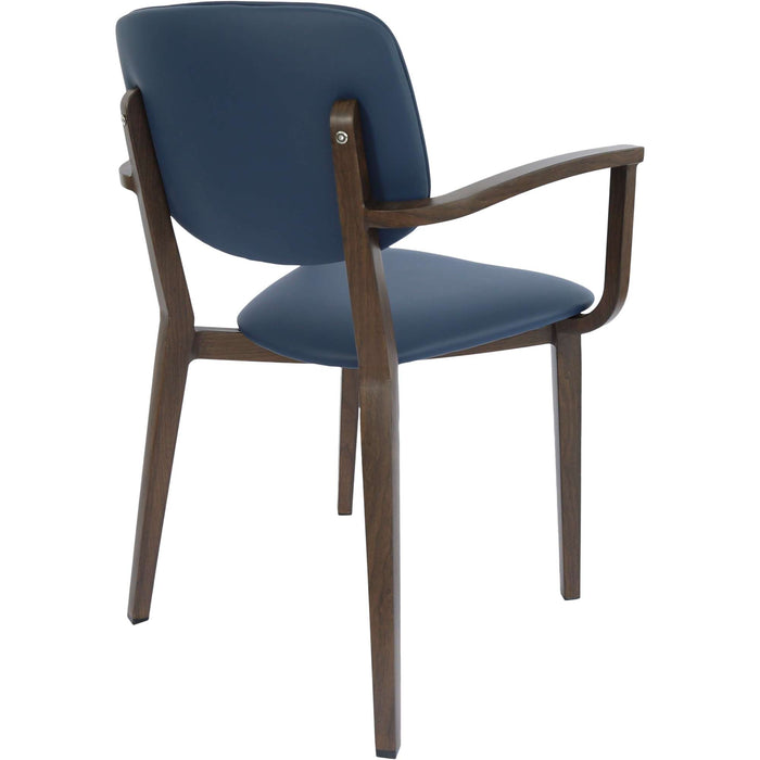 Durafurn Atlanta Armchair - large Backrest - Wenge Frame/Navy Vinyl Seat & Backrest