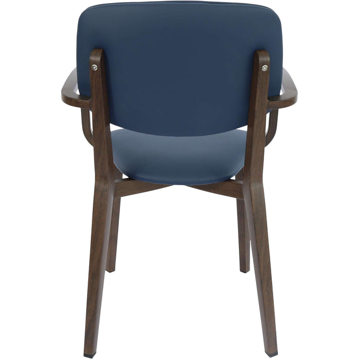 Durafurn Atlanta Armchair - large Backrest - Wenge Frame/Navy Vinyl Seat & Backrest