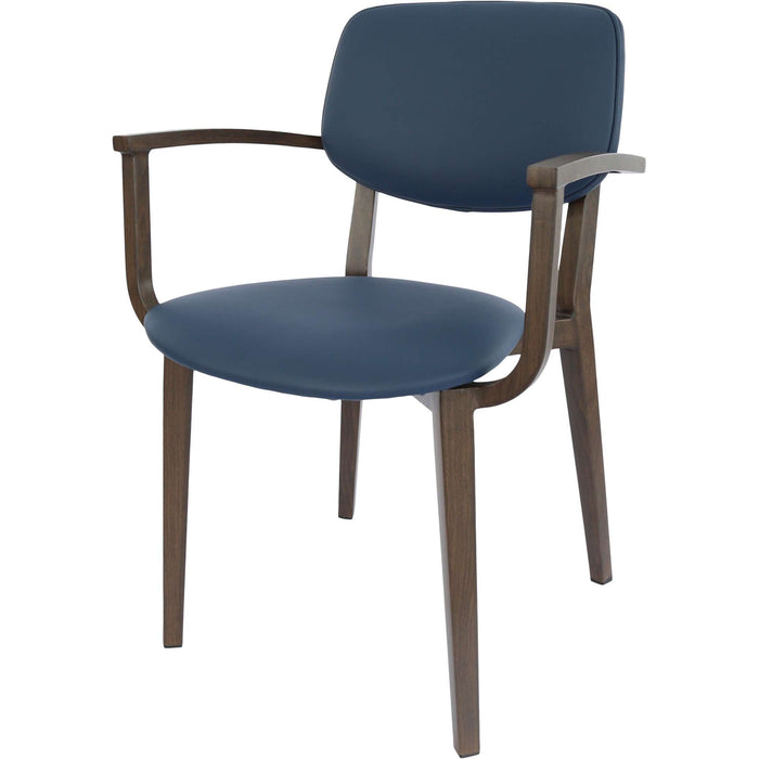 Durafurn Atlanta Armchair - large Backrest - Wenge Frame/Navy Vinyl Seat & Backrest