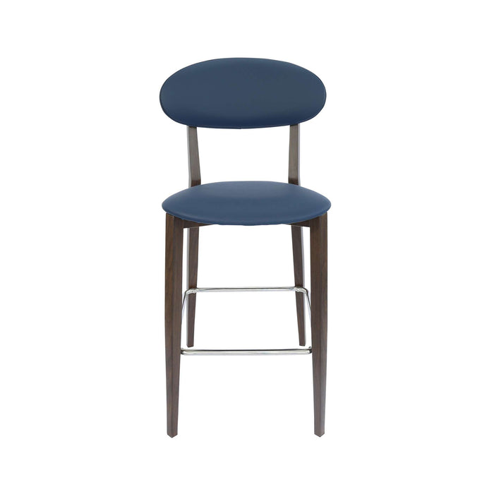 Durafurn Atlanta Barstool - Narrow Backrest - Oak Frame/Navy Vinyl Seat & Backrest
