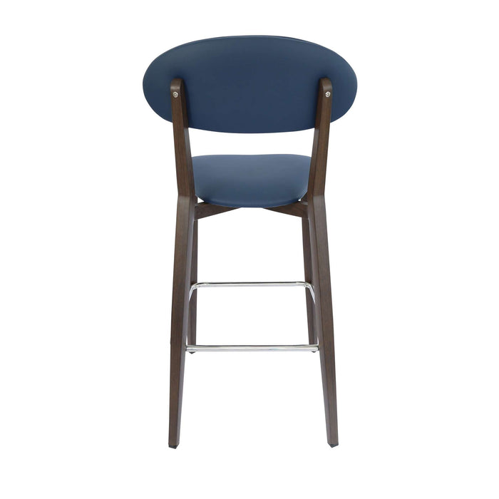 Durafurn Atlanta Barstool - Narrow Backrest - Oak Frame/Navy Vinyl Seat & Backrest