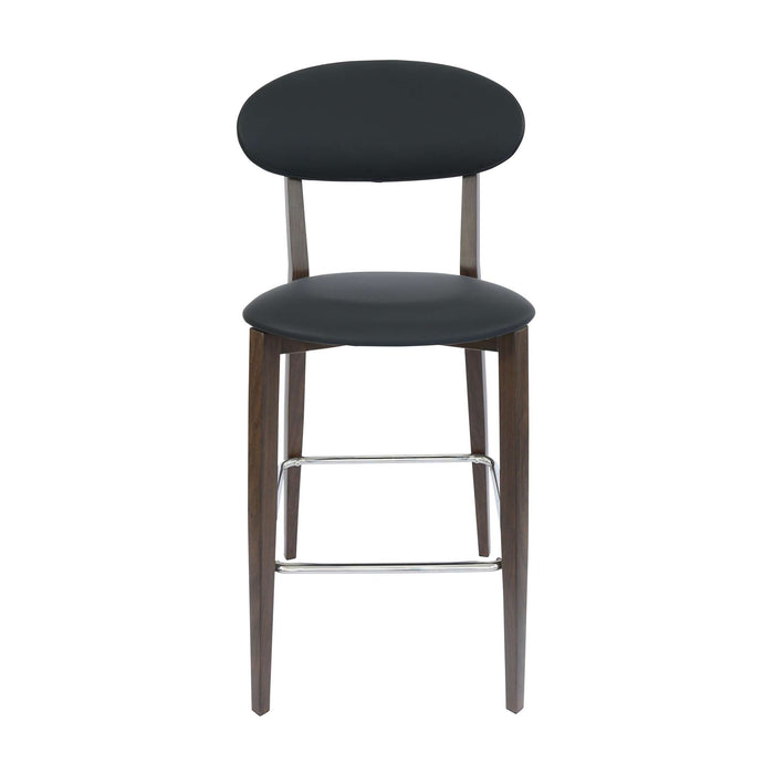 Durafurn Atlanta Barstool - Narrow Backrest - Wenge Frame/Black Vinyl Seat & Backrest