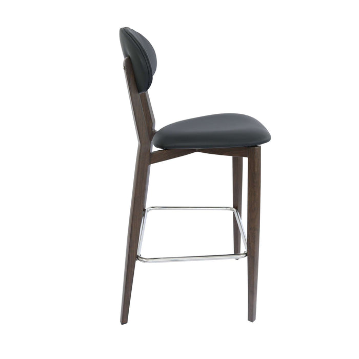 Durafurn Atlanta Barstool - Narrow Backrest - Wenge Frame/Black Vinyl Seat & Backrest