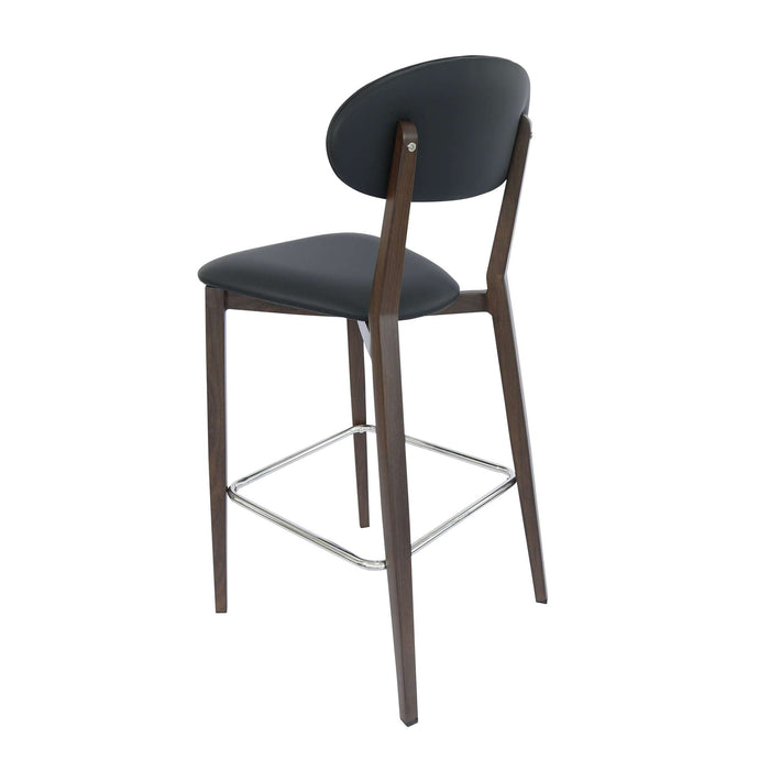 Durafurn Atlanta Barstool - Narrow Backrest - Wenge Frame/Black Vinyl Seat & Backrest