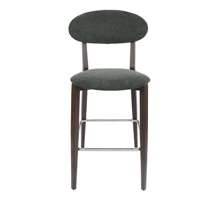 Durafurn Atlanta Barstool - Narrow Backrest - Wenge Frame/Dark Grey Fabric Seat & Backrest