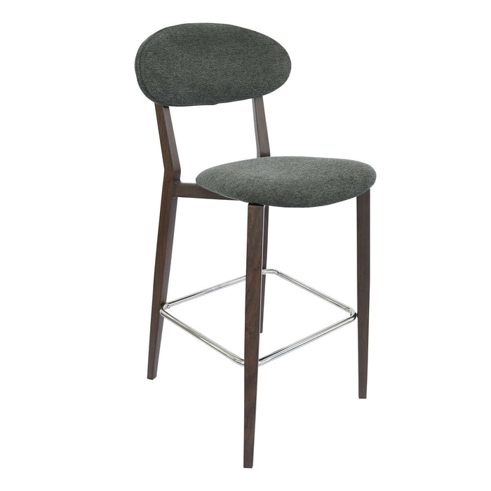 Durafurn Atlanta Barstool - Narrow Backrest - Wenge Frame/Dark Grey Fabric Seat & Backrest