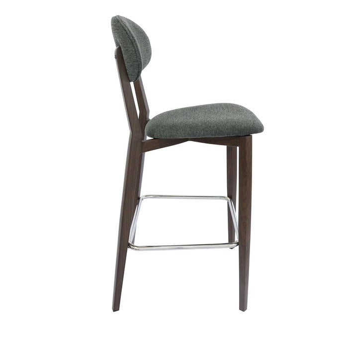 Durafurn Atlanta Barstool - Narrow Backrest - Wenge Frame/Dark Grey Fabric Seat & Backrest