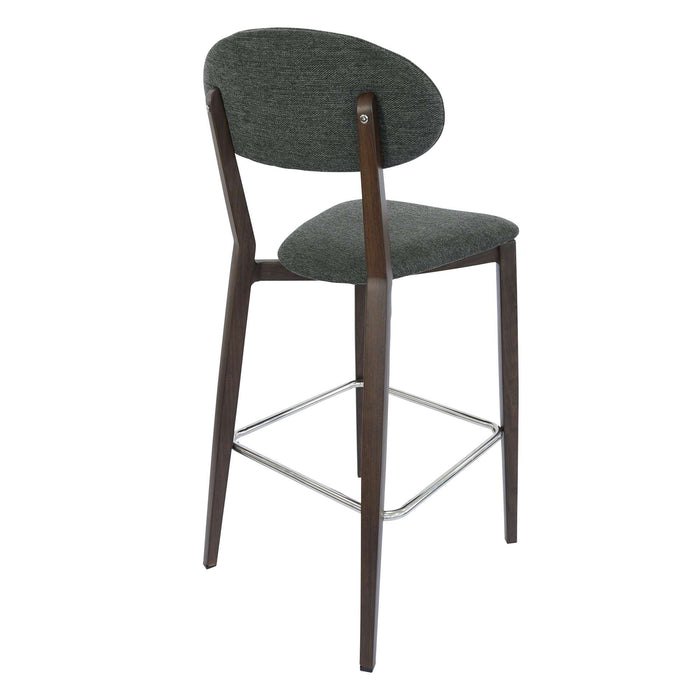 Durafurn Atlanta Barstool - Narrow Backrest - Wenge Frame/Dark Grey Fabric Seat & Backrest