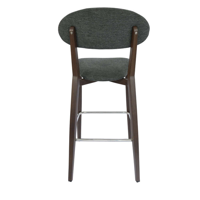 Durafurn Atlanta Barstool - Narrow Backrest - Wenge Frame/Dark Grey Fabric Seat & Backrest