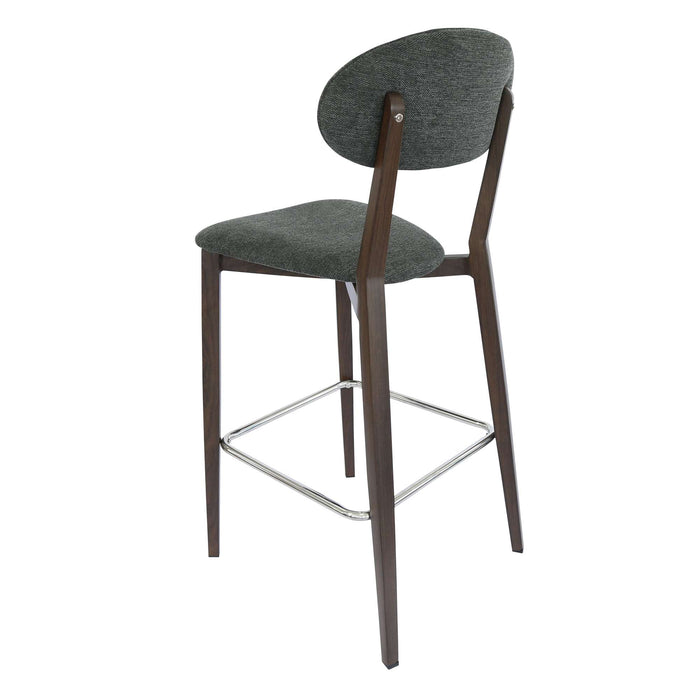 Durafurn Atlanta Barstool - Narrow Backrest - Wenge Frame/Dark Grey Fabric Seat & Backrest