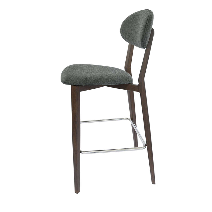 Durafurn Atlanta Barstool - Narrow Backrest - Wenge Frame/Dark Grey Fabric Seat & Backrest