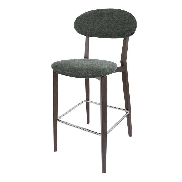 Durafurn Atlanta Barstool - Narrow Backrest - Wenge Frame/Dark Grey Fabric Seat & Backrest