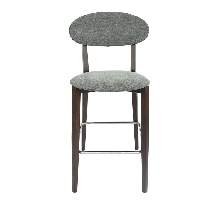 Durafurn Atlanta Barstool - Narrow Backrest - Wenge Frame/ Grey Fabric Seat & Backrest