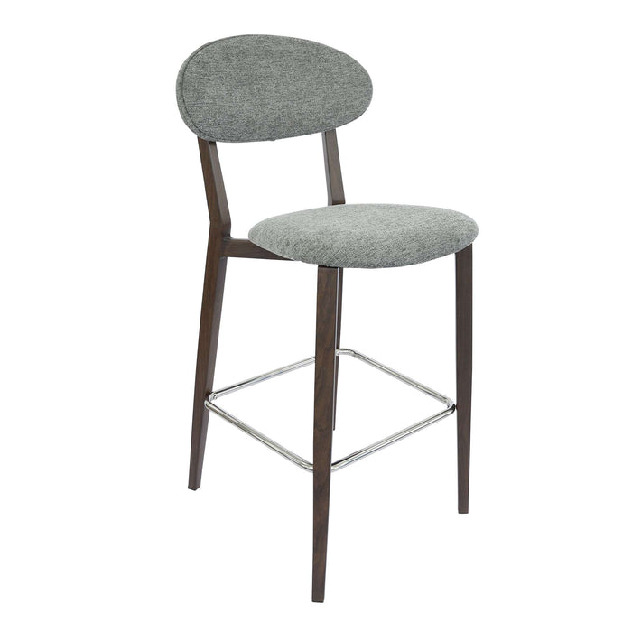 Durafurn Atlanta Barstool - Narrow Backrest - Wenge Frame/ Grey Fabric Seat & Backrest