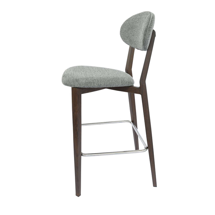 Durafurn Atlanta Barstool - Narrow Backrest - Wenge Frame/ Grey Fabric Seat & Backrest