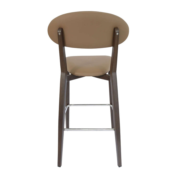 Durafurn Atlanta Barstool - Narrow Backrest - Wenge Frame/Taupe Vinyl Seat & Backrest