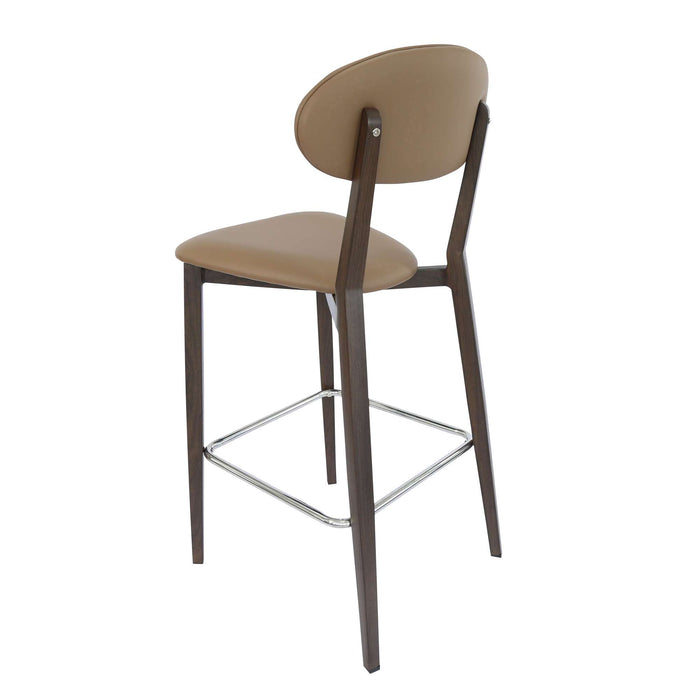 Durafurn Atlanta Barstool - Narrow Backrest - Wenge Frame/Taupe Vinyl Seat & Backrest
