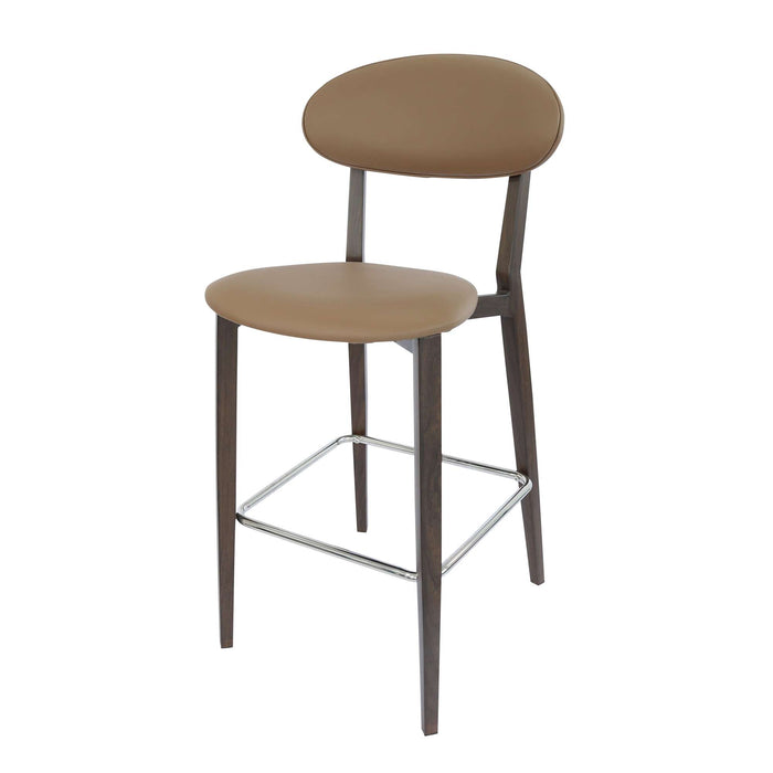 Durafurn Atlanta Barstool - Narrow Backrest - Wenge Frame/Taupe Vinyl Seat & Backrest