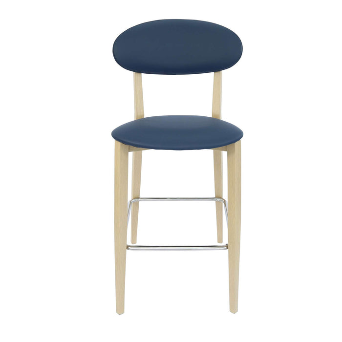 Durafurn Atlanta Barstool - Narrow Backrest - Wenge Frame/Navy Vinyl Seat & Backrest