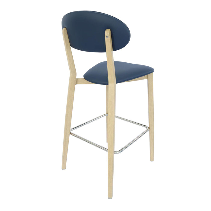 Durafurn Atlanta Barstool - Narrow Backrest - Wenge Frame/Navy Vinyl Seat & Backrest