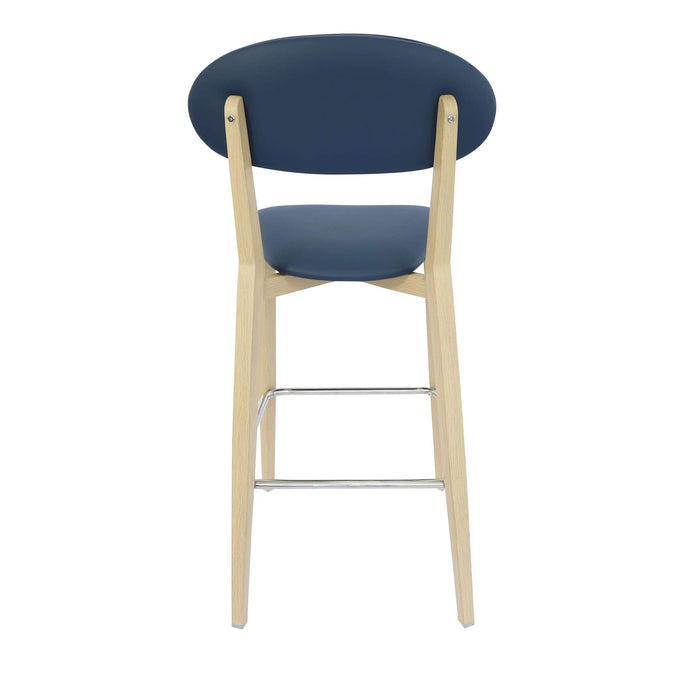 Durafurn Atlanta Barstool - Narrow Backrest - Wenge Frame/Navy Vinyl Seat & Backrest