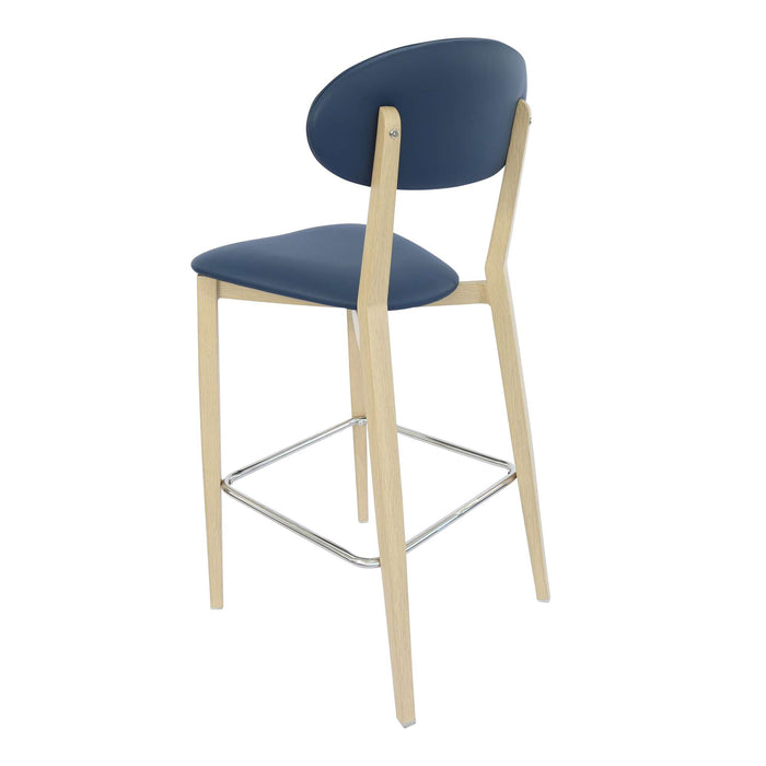 Durafurn Atlanta Barstool - Narrow Backrest - Wenge Frame/Navy Vinyl Seat & Backrest