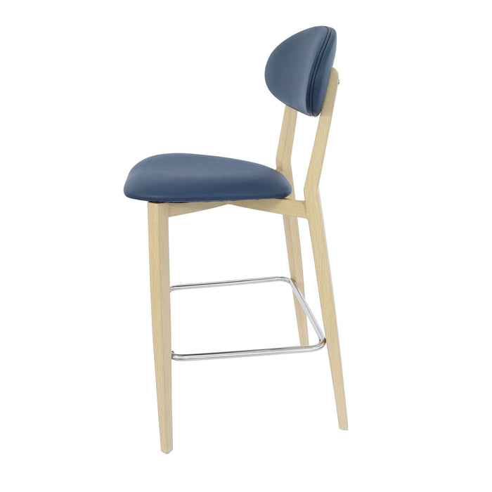 Durafurn Atlanta Barstool - Narrow Backrest - Wenge Frame/Navy Vinyl Seat & Backrest