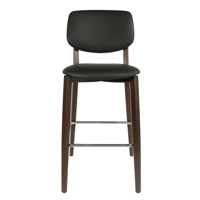 Durafurn Atlanta Barstool - large Backrest - Wenge Frame/Black Vinyl Seat & Backrest