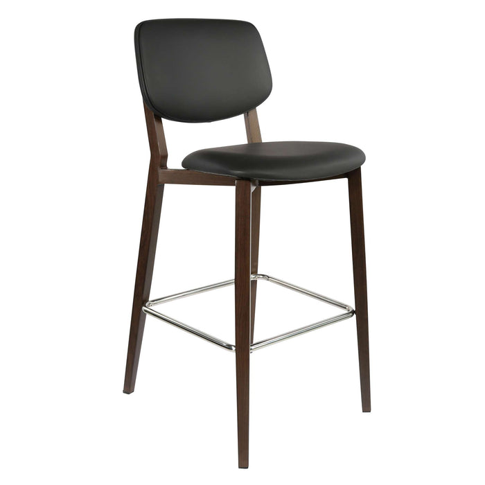 Durafurn Atlanta Barstool - large Backrest - Wenge Frame/Black Vinyl Seat & Backrest