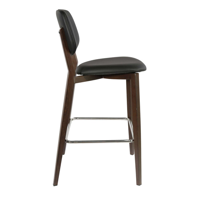 Durafurn Atlanta Barstool - large Backrest - Wenge Frame/Black Vinyl Seat & Backrest