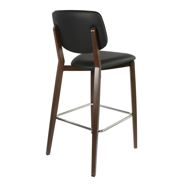 Durafurn Atlanta Barstool - large Backrest - Wenge Frame/Black Vinyl Seat & Backrest