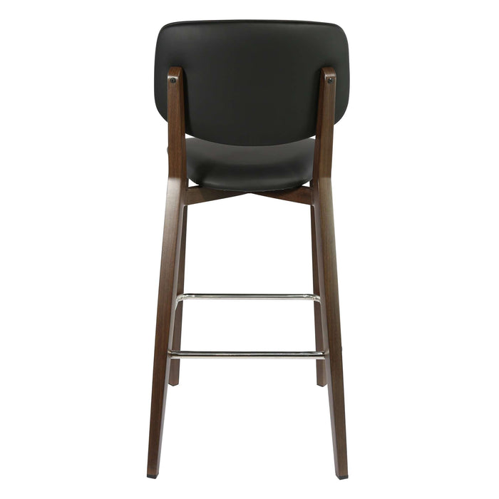 Durafurn Atlanta Barstool - large Backrest - Wenge Frame/Black Vinyl Seat & Backrest